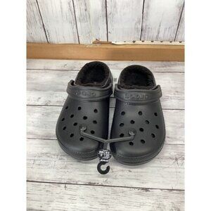 Preppy Streetwear Coquette Utility Crocs Faux Fur Shoes Clogs Black